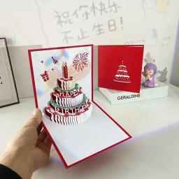 Cartão de presente 3D pop-up feliz aniversário, cartões de festa temática para crianças, esposa, dia do pai, amante, casal, aniversário, cartão - Image 2