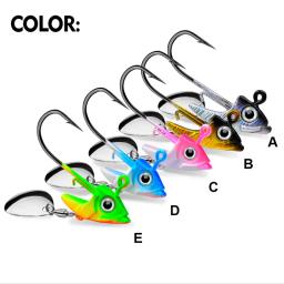 Conjunto de iscas de pesca de alto desempenho, conjunto de 5 peças, conjunto de cabeça do gabarito, manivela ganchos, verme macio, wobbler, 7g/10g/15g - Image 3