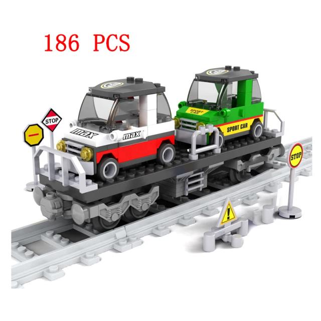 Blocos de Construção Trem a Vapor Modelo de Estação Transporte Brinquedo