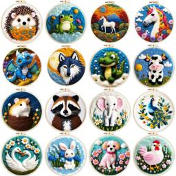 SDOYUNO-Kits de feltragem para iniciantes, animais bordados, artesanato, arte e artesanato com agulhas, decoração de casa artesanal - Image 1