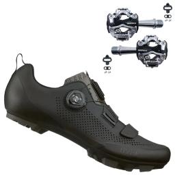Sapatilha Mtb Ciclismo Fizik Terra X5 Carbon Preta + Pedal Zeray ZP-108S - Image 1