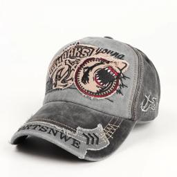 Colar Bonés de beisebol retro bordados denim para homens e mulheres, chapéu Hip Hop ajustável, chapéu casual, streetwear, chapéu pai, chapéus de sol de algodão - Image 4