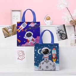 Sacola de compras reutilizável, tecido não tecido, série astronauta, sacos de presente para crianças, armazenamento de brinquedos, eco, dobrável - Image 3