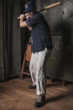 Camisa de beisebol tipo Bronson da segunda guerra mundial estilo retrô camisas esportivas listradas masculinas - Image 6