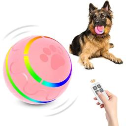 Bolas interativas inteligentes do cão, Controle remoto Dog Chew Toy Ball para mastigadores agressivos, 4 horas correndo tempo rolando bolas para cão - Image 1