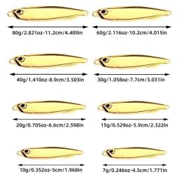 12 pc/lote metal gabarito iscas de pesca 60g 40g 30g 20g 15g 10g 7g afundando elenco wobbler pique colher carpa spinner mar enfrentar kit pesca - Image 6