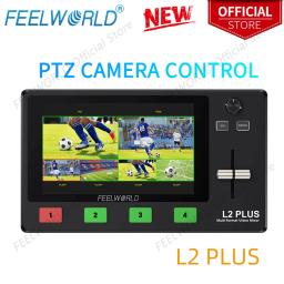 Switcher Misturador de Vídeo Feelworld, Multi-Câmera LCD, Chave Chroma Integrada, Sobreposição de LOGOTIPO, Controle PTZ, USB 3.0, L2 Plus, 5.5" - Image 1