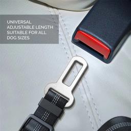 Cinto de segurança para cães, Arnês para cães, Ajustável, Durável, Nylon, Refletivo, Tecido Bungee, Tether, Suprimentos de viagem de carro - Image 4