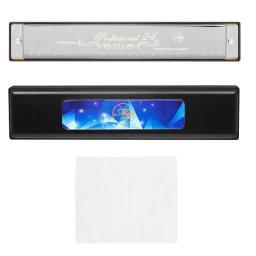 Harmonica Profissional com Caso Pano De Limpeza, C Tone, Iniciantes, ABS, Resina Grade, DO Mark, Instrumento De Música, 24 Buracos - Image 3
