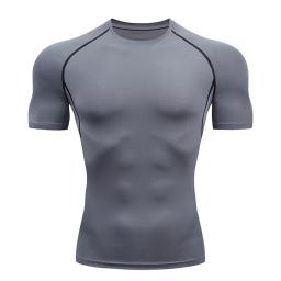 Camiseta de compressão seca rápida masculina, Soccer Jersey, Fitness Sportswear apertado, Ginásio Esporte, Camisa de manga curta, Camisa respirável, Corrida - Image 4