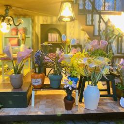 Modelo de jardim de madeira com luzes LED, 3D Puzzle, montar Kits de construção, brinquedos para casa, decoração do quarto, presente DIY - Image 4