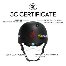 Capacete anti-Shake para câmera de bicicleta, capacetes para motocicletas, câmeras grande angular de 130 °, lanterna traseira inteligente com sinal de giro, 1080p @ 30FPS - Image 3