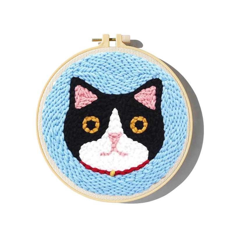 Cartoon Animal Punch Needle Embroidery Kit para Iniciantes, Soft Yarn Needlework Set, Home Decor, Bonito - Image 1