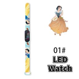 Disney princesa congelado elsa anna figura anime das crianças pulseira relógio de pulso dos desenhos animados eletrônico led toque brinquedos do estudante presentes - Image 3