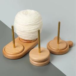 Carretel De Fio De Rotação De Madeira, Carretel De Lã, Dispensador De Fios, Enrolador De Linha De Costura, Ferramenta De Tricô Crochet, Suporte do fio - Image 1