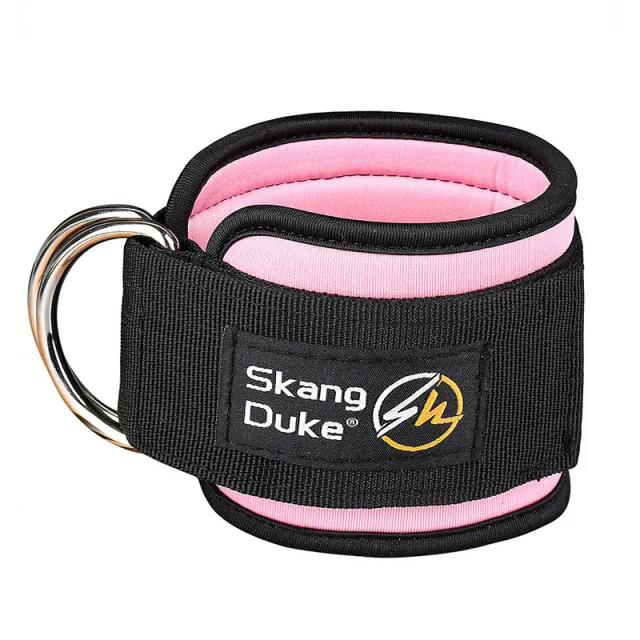Cinta Acolchoada para Tornozelo com D-Ring Duplo - Suporte Ajustável para Treinamento de Peso e Fitness Segurança para Ginásio
