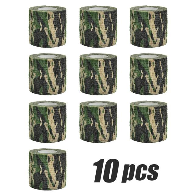 Camuflagem de Fita Elástica Impermeável para Caça ao Ar Livre - Bandagem Auto-Adesiva em Pacotes de 1, 6 ou 10 Peças
