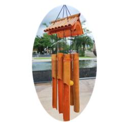Bamboo Wind Chimes for Outdoor, Instrumento de percussão para meditação, Paisagem madeira, Wind Chimes for Sound Healing, Carillon - Image 1