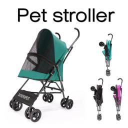 Carrinho portátil dobrável para cães de pelúcia e gatos, suprimentos de viagem ao ar livre, gaiola pequena, quatro rodas, instalação gratuita - Image 1