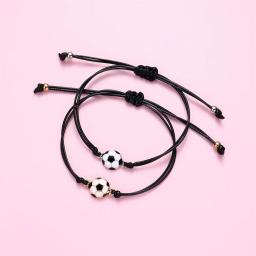 Braceletes de futebol para homens e mulheres, joias esportivas, amizade, acessórios para festas, decoração de moda, 2 peças, 2024 - Image 4