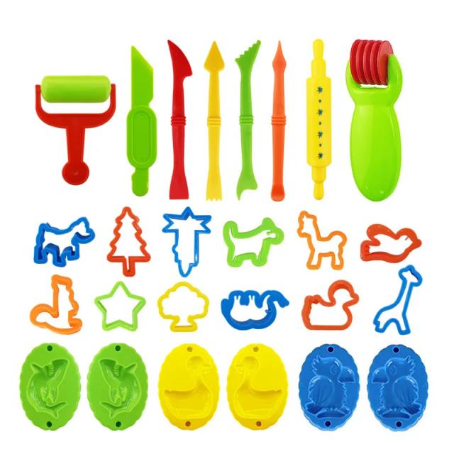 Kit Criativo de Cortador de Argila para Crianças - Brinquedos Educativos para Modelagem e DIY com Moldes 3D de Plástico