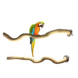 Natural Parrot Wood Fork Branch Poleiro, gaiola de pássaro Swing suspenso, ramos em pé, brinquedos, acessórios para pássaros - Image 1