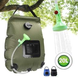 Saco de banho solar dobrável Saco de armazenamento de água para acampamento ao ar livre Caminhadas, Mangueira de hidratação, Chuveiro de alta capacidade de 20L - Image 1