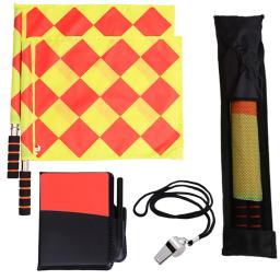 Kit Bandeira Árbitro com Caderno Apito e Lápis, Cartões Vermelhos e Amarelos, Esportes, Futebol - Image 1