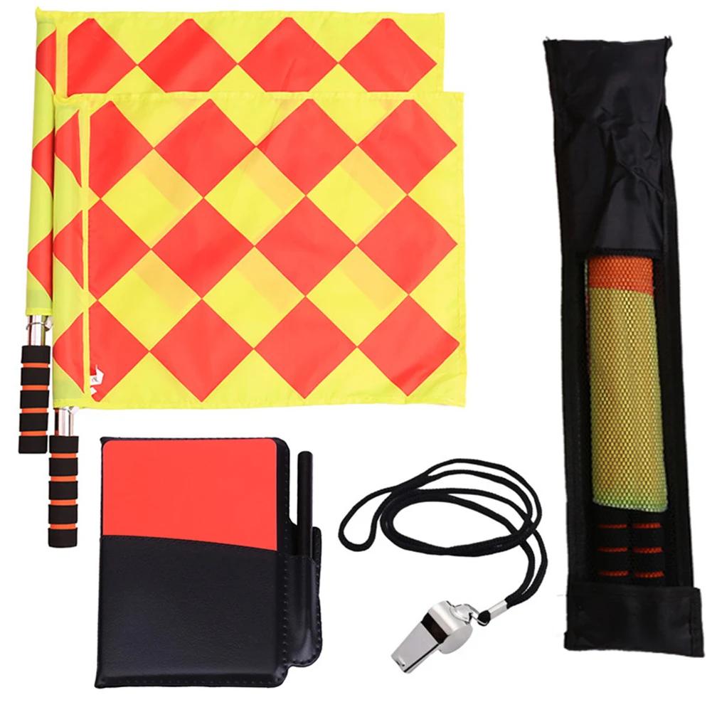Kit Bandeira Árbitro com Caderno Apito e Lápis, Cartões Vermelhos e Amarelos, Esportes, Futebol - Image 1