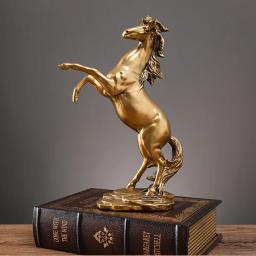 Escultura De Cavalo De Resina Criativa, Modelo De Cavalo Preto Prata Dourada, Decoração De Casa, Decoração De Animais, Sala De Estar, Artesanato De Escritório - Image 6