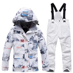 Fato de neve infantil, conjuntos de roupas snowboard, roupa exterior, casaco e calças de esqui, fantasias infantis, moda menino e menina - Image 4