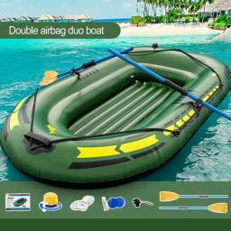 Canoa inflável portátil para adultos, caiaque de pesca, rafting e barcos de pesca, jangada com bomba de remos - Image 2