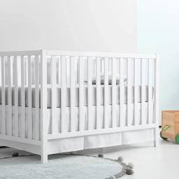 Saia de cama de berço plissada padrão, adicione lençóis brancos para bebês meninos e meninas, cama para criança, venda quente, 14 "alta - Image 5
