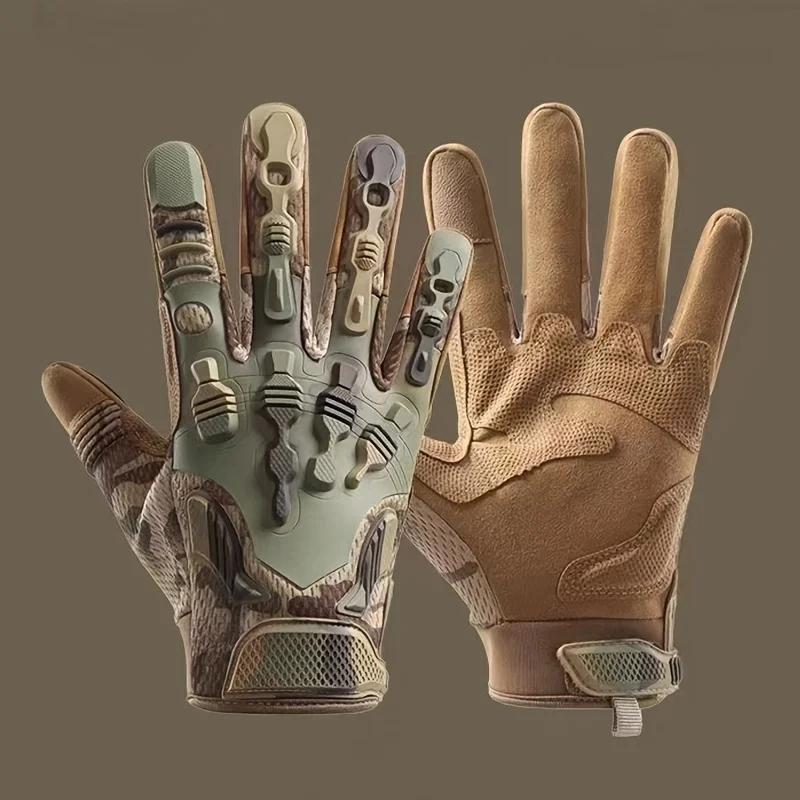 Luvas táticas de dedos completos para homens, respirável, antiderrapante, esportes, ciclismo, caminhada, pesca, equipamento ao ar livre, caça, 1 par - Image 1