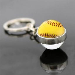 Basquete Voleibol e Rugby Padrão Bola De Vidro Pingente, Moda Esportes Chaveiro, Chaveiro, Presentes De Negócios, Futebol Ornamentos - Image 2