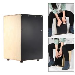 Tambor de madeira Cajon para crianças, instrumento de percussão com fios, pés de borracha, acessórios para tambor - Image 5