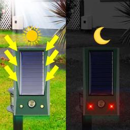 Solar Powered Ultrasonic Eletrônico Pássaro Repelente, IP58 Impermeável, Pigeon Deterrent, Forte LED Piscando, Pragas para Controle Quintal - Image 4