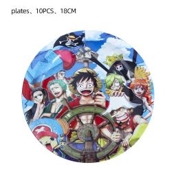 Anime One Piece Party Louça, Prato Luffy, Copo, Balão, Banner, Bolo Topper, Decorações Suprimentos para Meninos, Festa de Aniversário - Image 6