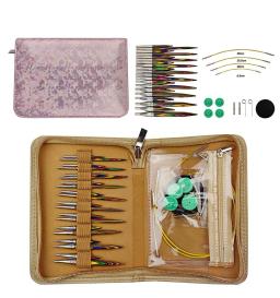 Agulhas de tricô para lenços e luvas DIY, madeira ébano removível, ganchos de crochê, aderência confortável, artesanato artesanal, 1 conjunto - Image 1