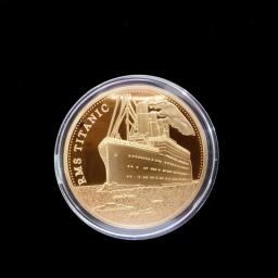 Banhado a ouro Titanic Navio Moeda Comemorativa, Medal Art Collection, Moedas Colecionáveis, Lembrança de Incidente para Casa - Image 1