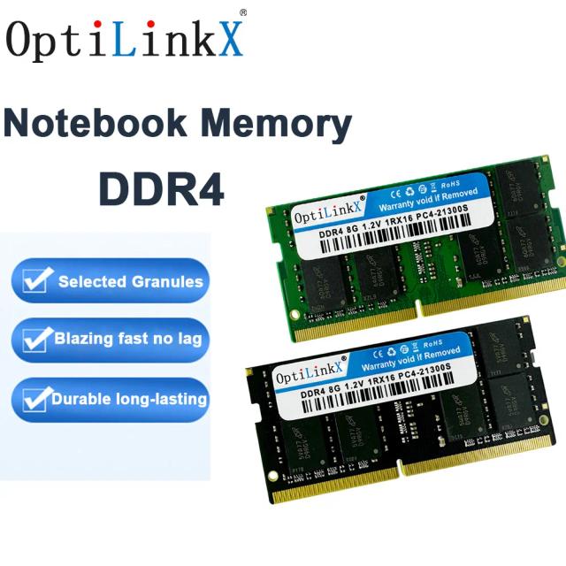 OptiLinkX Memória RAM DDR4 Notebook 8GB 16GB 2133MHz 2400MHz 2666MHz Sodimm Alto Desempenho