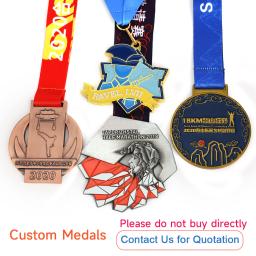 Ouro prata bronze metal esportes troféu medalha em branco liga de zinco 3d maratona corrida medalha logotipo personalizado medalhas e troféus lembranças - Image 2