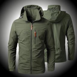 Jaqueta com capuz respirável para homens, corta-vento impermeável, proteção solar, roupas esportivas de pesca, camping e caminhadas, primavera e outono - Image 1