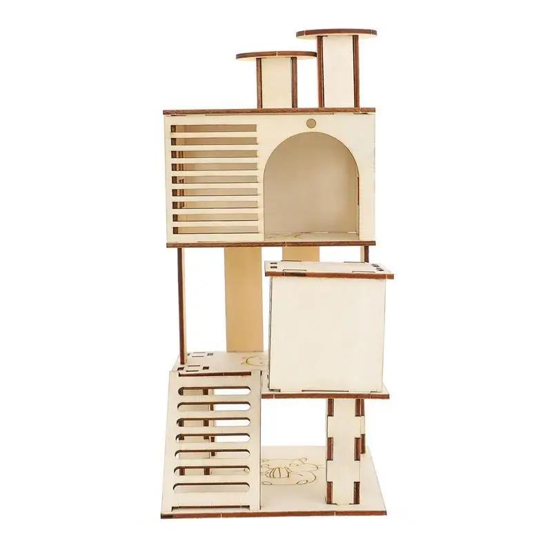 Escada De Madeira Com Plataforma Para Pequenos Animais De Estimação, Premium Hamster House, Pet Exercise, Fun and Safe - Image 1