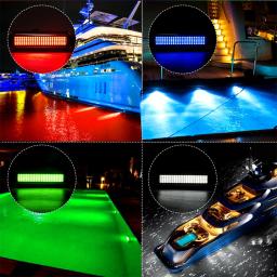 Luzes de navegação submersíveis, Iluminação do barco, LED subaquático, impermeável, Yacht Marine Acessórios, 120LED, 12V, 24V, 2pcs - Image 2