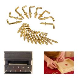 Latão Banhado Ganchos para Fixação de Móveis, Fastener Tool, Dresser Cup, L-Shaped Parafuso, Hanging Hangers, DIY, Casa, 20 Pcs, 1/2 ", 5/8" - Image 5