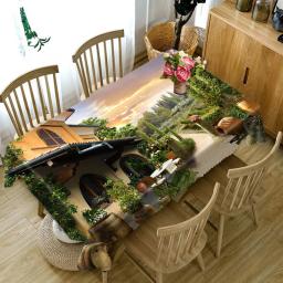 toalha de mesa e guardanapo decoração cozinha mesa posta toalha de mesa e acessórios Cidade rua flor paisagem padrão 3d impressão restaurante toalha de mesa retangular dustproof decoração para casa cozinha toalha - Image 2