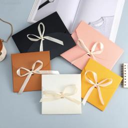 10 caixas grande lenço de seda kraft presente caixa de papel branco cartão envelope caixa de embalagem com fita para foto caixa de embalagem - Image 1