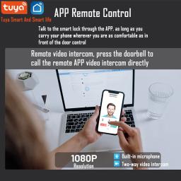 Impermeável Electronic Smart Door Lock com câmera, bloqueio ao ar livre, Tuya App, Remote Voice Intercom, Face Fingerprint, Wi-Fi - Image 4