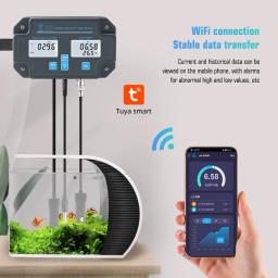 Yieryi Salt TEMP Data Logger, Monitor para tanques de peixes, Medidor de qualidade da água, Smart WiFi Aquário, Salinidade da água do mar, PH, CE, TDS - Image 2